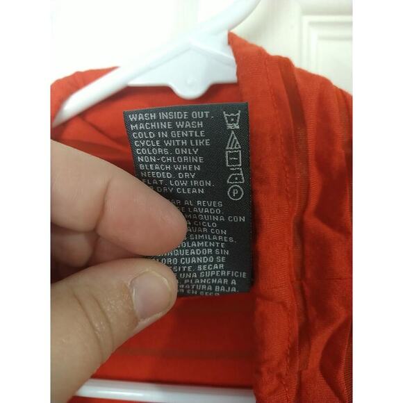 Chelsea & Theodore Woman L Pullover Red Tank Lined Burnout Striped Long Sleeve - Picture 4 of 9